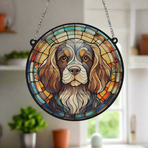 Cavalier King Charles Spaniel Stained Glass Effect Suncatcher